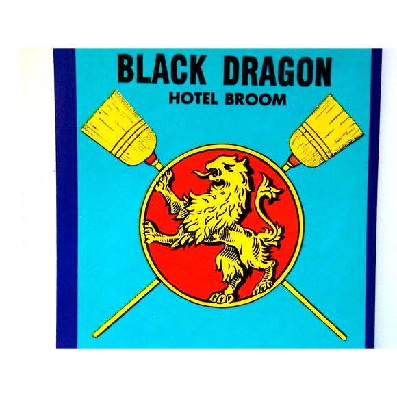Vintage Label Other - Black Dragon Hotel Broom Label Broomstick Original UNUSED Lithograph Vintage